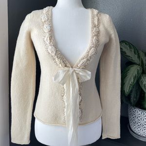 Anthropology Sleeping on Snow wool cardigan